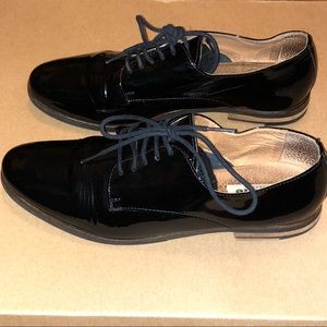 Dune London Black Patent Leather Oxfords